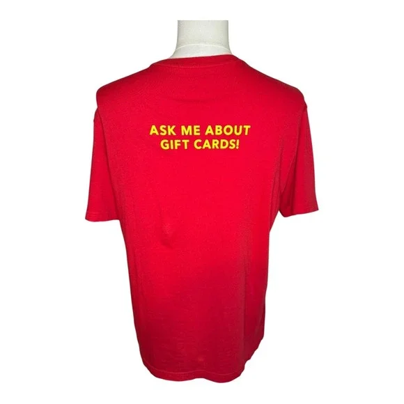 American Eagle Red Gift Cards Graphic T Shirt Mens Medium Crew Neck Short Sleeve - Picture 3 of 7